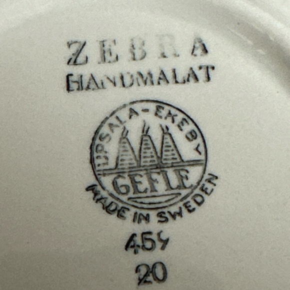 Gefle Upsala Ekeby zebra cup and saucer from Sweden Vintage very Rare - Picture 3 of 13